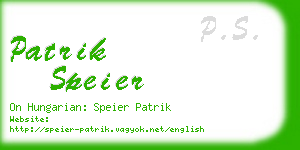 patrik speier business card